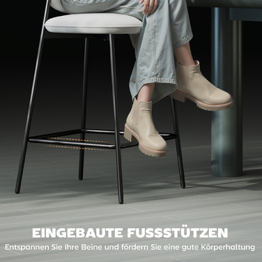 Набір з 2 барних стільців, обідні стільці з підніжкою, оксамитова оббивка, сталеві ніжки, для їдальні, 45 x 49 x 102 см, світло-сірий