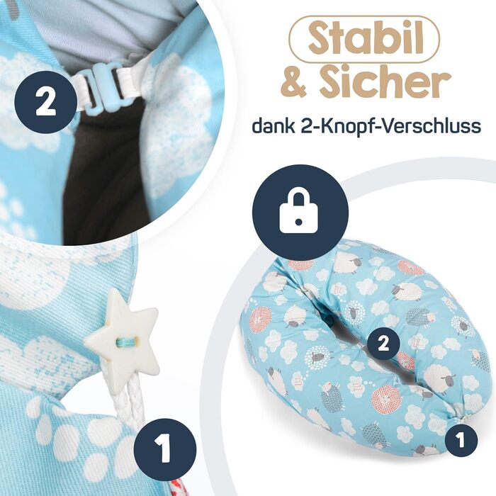 Подушка для годування та вагітних XXL (190 см) з чохлом - Муслінова подушка для вагітних та немовлят, сірого кольору