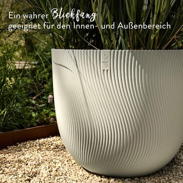 Горщик для квітів Elho Sereh Rund 40 - 100% перероблений пластик, бежевий (діаметр 39 см, висота 33.3 см)