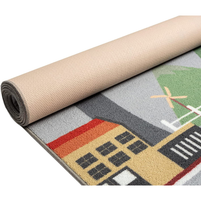 Дитячий килим Happy Life, Дитячий килим, килимок для ігор, що миється, алфавіт, сірий, (160 см круглий, вулично-сірий)