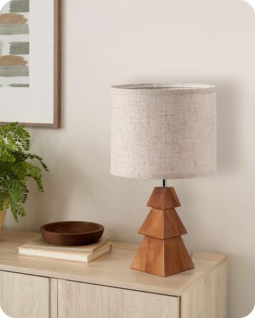 Дерев'яна настільна лампа GOEBLESON для спальні, вітальні, готелю. Сучасний дизайн, тепле світло 2700K, E27, подарунок. Модель ZME07TLD05N1 (у вигляді дерева)