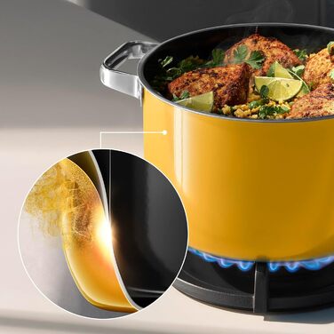 Набір каструль WMF Fusiontec Mineral Pro, 4 шт., індукційні, нержавіюча сталь, Mango Yellow, Made in Germany