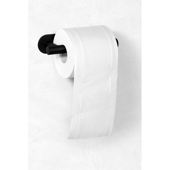 Тримач для туалетного паперу без свердління - Тримач для тримача туалетного паперу Тримач для туалетного паперу Тримач рулону Самоклеючий настінний унітаз ((щітковий)) (нержавіюча сталь (чорний))