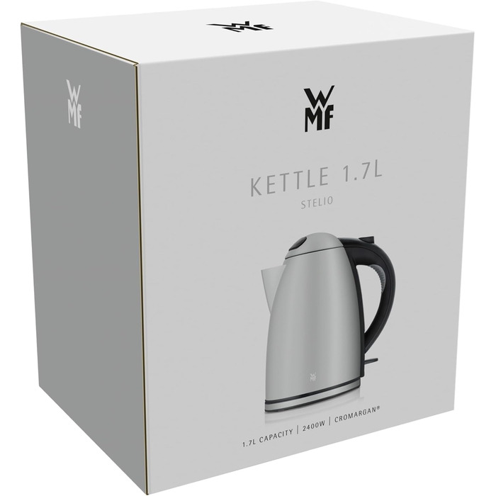 Електричний чайник WMF Stelio 1,7л з фільтром від накипу, нержавіюча сталь, матове покриття, підсвітка рівня води