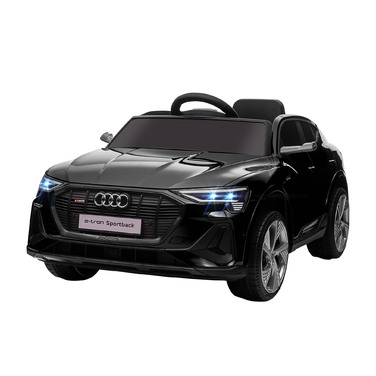 Електромобіль HOMCOM Audi e-tron 12V для дітей 3-5 років. Реалістичний дизайн, дистанційне керування, безпечний ремінь, музика (MP3/USB/TF), швидкість до 3-5 км/год. Чорний колір.