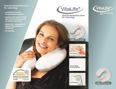 Подушка для шиї VitaLife 33x33x8 см, поліестер, біла