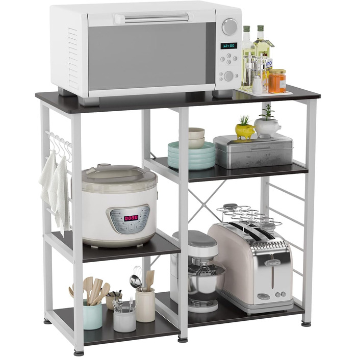 Стелаж кухонний SogesHome 90 x 40 x 83 см, SH-171-BK, чорний горіх