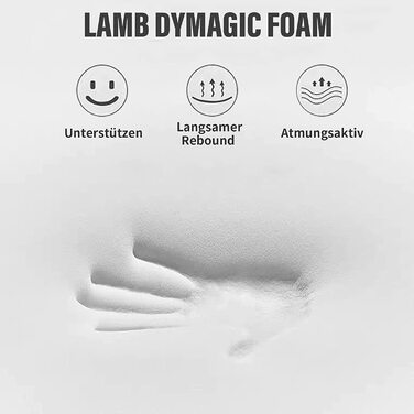 Подушка з піни з ефектом ПАМ'ЯТІ LAMB з регульованою висотою, ортопедична подушка подушка для підтримки шиї ергономічна подушка для сну, наволочка, що миється