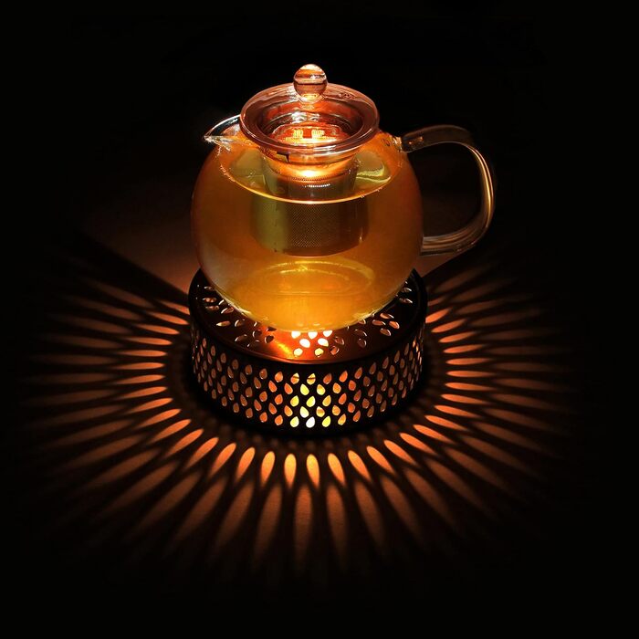 Скляний чайник Creano 1.3 л, скляний чайник із 3 предметів із вбудованим ситечком з нержавіючої сталі та скляною кришкою, ідеально підходить для приготування чаю оптом, без крапель, все в одному (нагрівач 1,3 л)