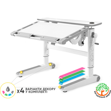 Дитячий стіл Mealux Ergowood L Multicolor W Energy (арт. BD-810 W/MC Energy)