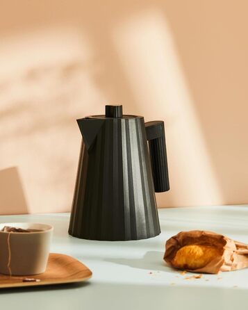 Електричний чайник Alessi Plissé MDL06/1BUK, 100 cl, чорний, з англійським штекером, 2400W