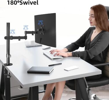 Кріплення для монітора Bracwiser - тримач для LCD/LED моніторів 13-32 дюймів, до 10 кг, регульована висота, VESA 75x75/100x100, чорний