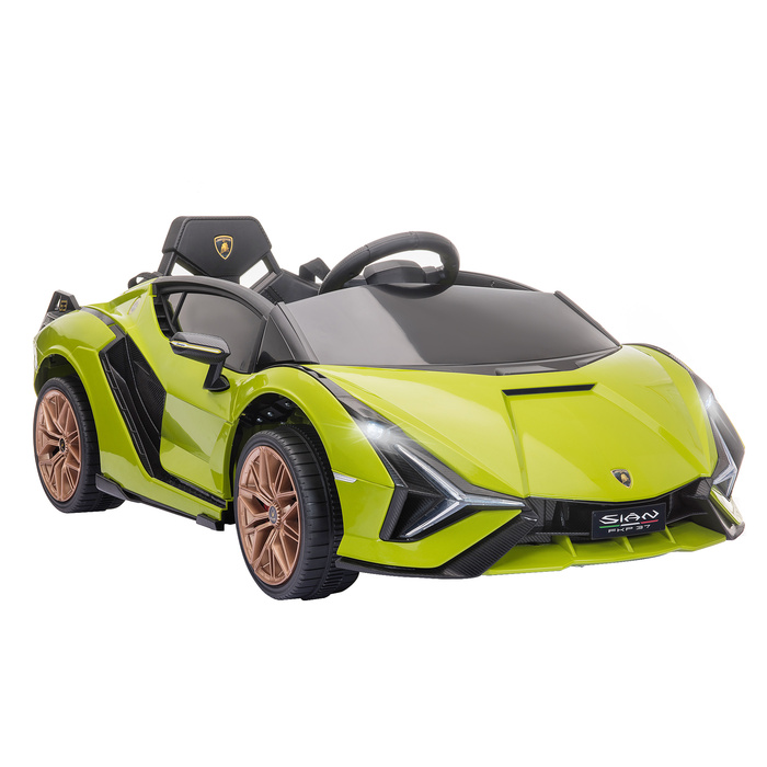 Дитячий електромобіль HOMCOM Lamborghini, 3-5 км/год, з дистанційним керуванням, для дітей 3-5 років, колір: зелений
