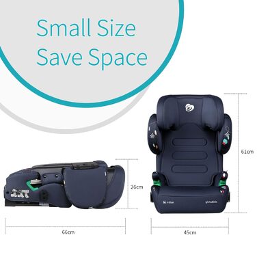 Автокрісло дитяче 15-36 кг з Isofix, i-Size, регульоване, з підстаканником, зелене