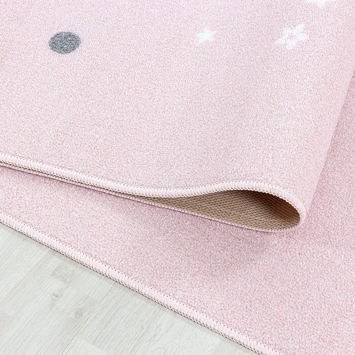 Дитячий килимок Carpetsale24 миється ігровий килимок, нековзний милий Зоряний візерунок, килим для хлопчиків і дівчаток, прямокутної форми, для дитячої, дитячої або ігрової кімнат, розмір 120 х 170 см 120 х 170 см рожевий