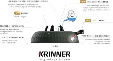 Підставка для ялинки KRINNER X-Series Deluxe X-440 з педаллю та резервуаром 11 л (до 4,4 м)