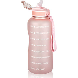 Пляшка для води MYFOREST 2,2 л BPA Free з соломинкою і відмітками часу