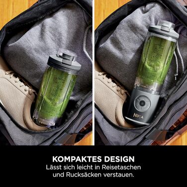 Портативний блендер Ninja Blast Max: 570 мл, акумулятор, чаша та кришка, 3 функції, для смузі та протеїнових коктейлів, сірий BC251EUGY