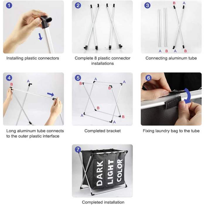 Сортувальник для білизни Oxford Trio з 3 відділеннями (102L) - Чорний
