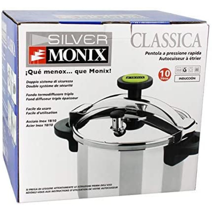 Традиційна скороварка Monix Classica 8 л срібло, нержавіюча сталь (10 л)