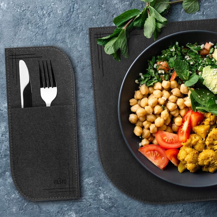 Набір килимків на стіл VILSTO, 18 шт., миючі, для посуду, столових приборів, декор кухні, зеленого кольору