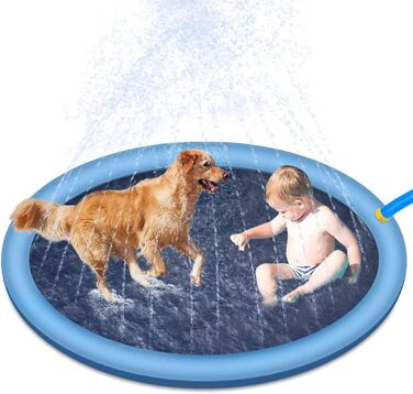 Басейни для собак SUOXU, ігровий килимок для собак 170,2 см, басейни для собак, літні іграшки, розпилювальна подушка, сад, відкритий, портативний розбризкувач, килимок для гри для собак на відкритому повітрі 170 см