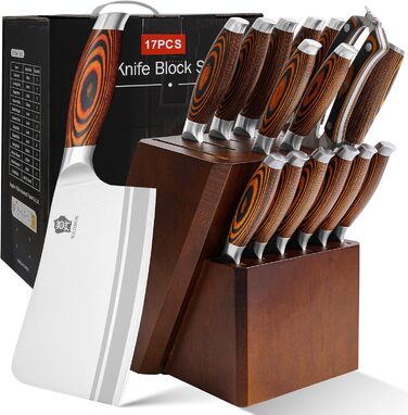 Набір ножів Wildmok 7 шт. з нержавіючої сталі, преміум-якість, з ручкою з пакавуду