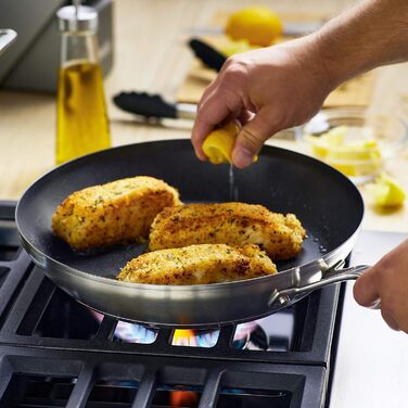 Сковорода KitchenAid 30 см з нержавіючої сталі з антипригарним покриттям, срібна