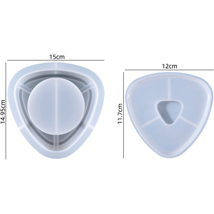 Мильниця з 2 предметів, попільничка з епоксидної смоли, силіконові форми, трикутна форма для попільнички з кришкою