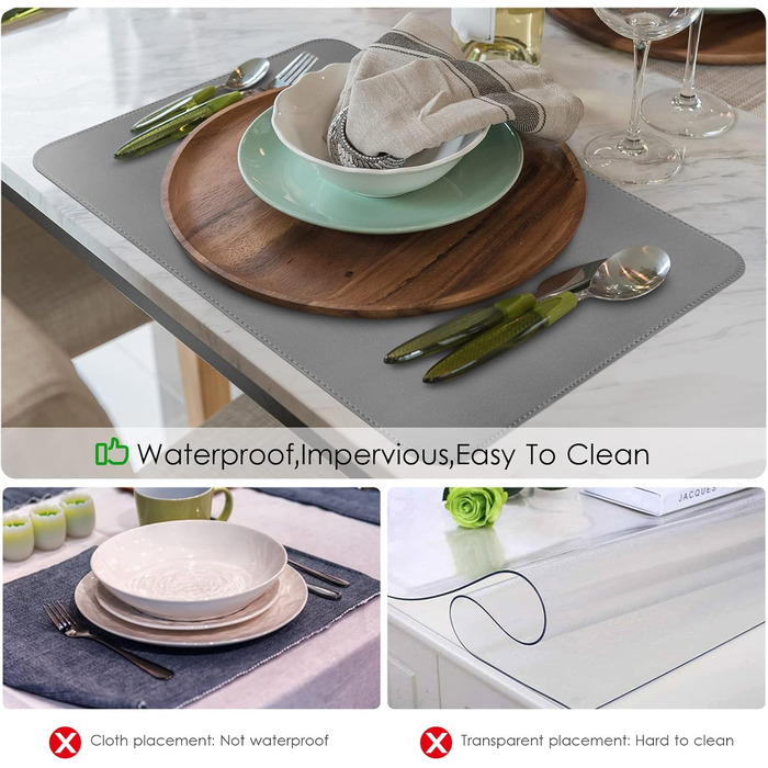 Набори підставки під тарілки APLKER, 8 шт., водонепроникні, з імітацією шкіри, 16 x 12 дюймів, для дому, кухні, ресторану