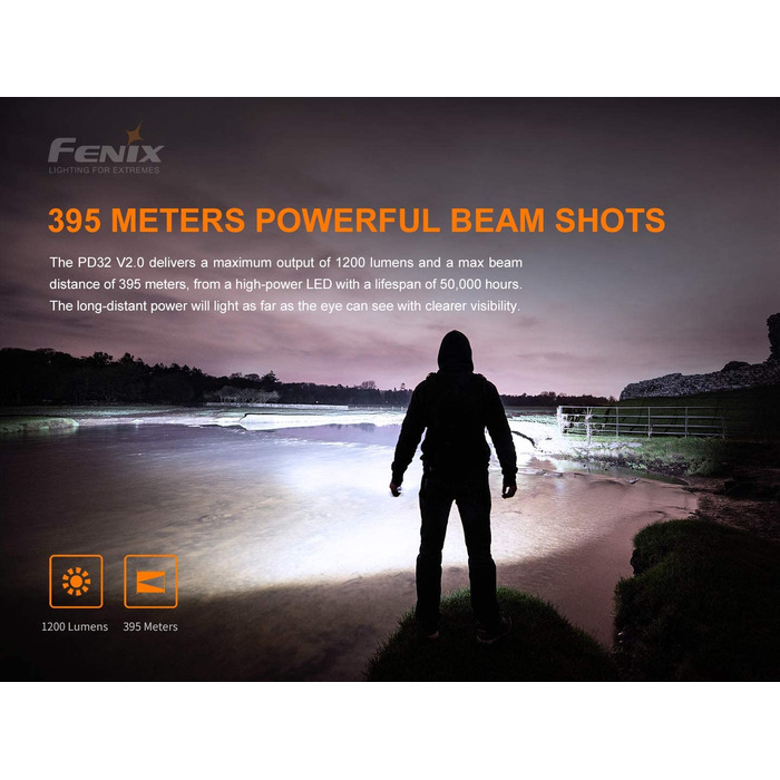 Ліхтарик FENIX Unisex-Adult Pd32 V2.0, різнокольоровий, звичайний