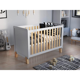 Дитяче ліжко-приліжкове Love For Sleep 120x60 см з матрацом з піною Aloe Vera Francis, дерев'яне ліжко для немовлят, ліжко-приліжкове, ліжко з ростом, дерев'яне ліжко для дітей, біле