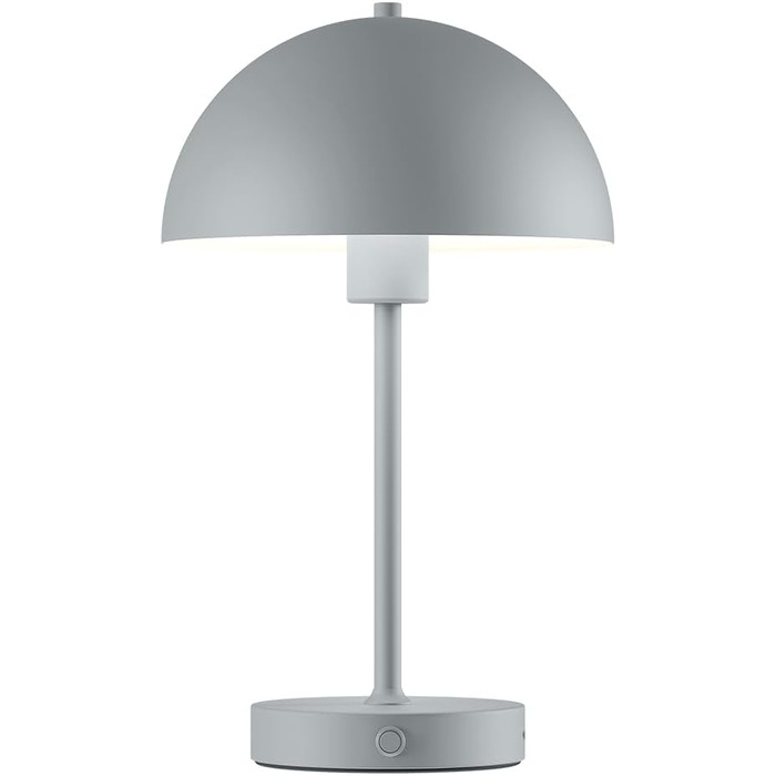 LED настільна лампа Skølm Aeriala: диммування, USB-C зарядка, тепле світло, до 10 годин роботи, метал, сірий колір