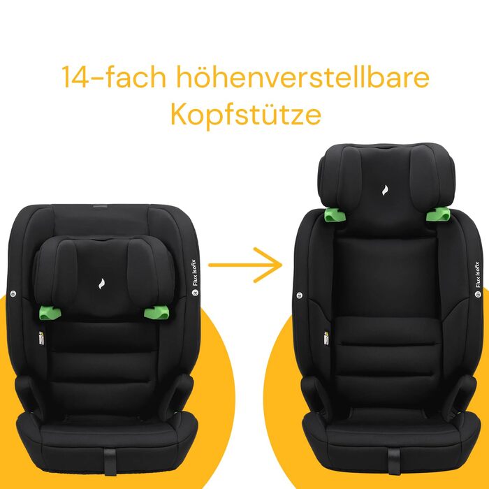 Дитяче автокрісло Osann Flux Isofix, i-Size від 76 до 150 см, зростаюче дитяче автокрісло Isofix- сірий меланж i-Size сірий меланж