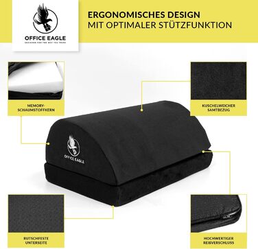 Підніжка під стіл, 43x25x18 см, чорна