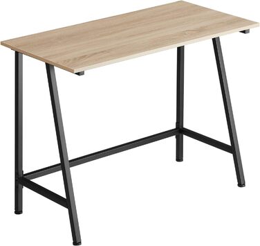 Письмовий стіл Tectake в промисловому дизайні, 100 х 50 х 77 см, невеликий комп'ютерний стіл з дерева метал, офісний стіл для вітальні та кабінету, чорний металевий каркас (світле індустріальне дерево, дуб сонома)
