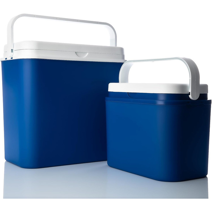 Набір BigDean cool box 24L/10L - пластиковий термобокс - з/без пакетів для охолодження - зовнішня сумка-холодильник для автомобіля, кемпінгу та басейну (24L 10L вкл. 6 батарейок)