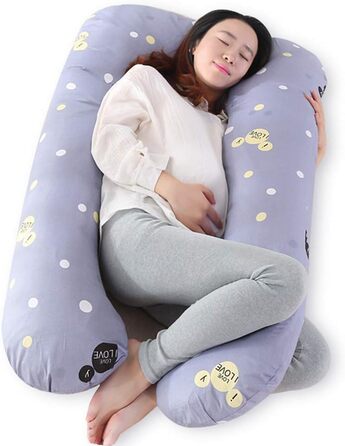 Подушка для вагітних Hongbi U-подібної форми, для сну на боці, знімний чохол, 120x65 см