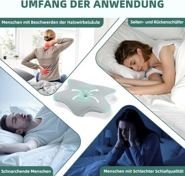 Подушка для сну на боці Rokehr, подушка для шиї, подушка з піною з пам'яті, подушка для підтримки шиї, подушка для сну на спині, животі та боці