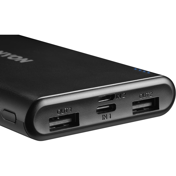 Літій-полімерний, LED дисплей, micro-USB/USB-C, 2 USB-A, чорний, 106 Powerbank 10000 mAh