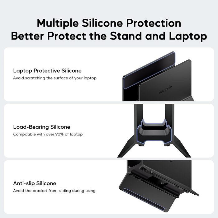 Підставка для ноутбука вертикальна, алюміній, регульована, сумісна з MacBook, iPad, Tablet, Mac mini (Чорний)