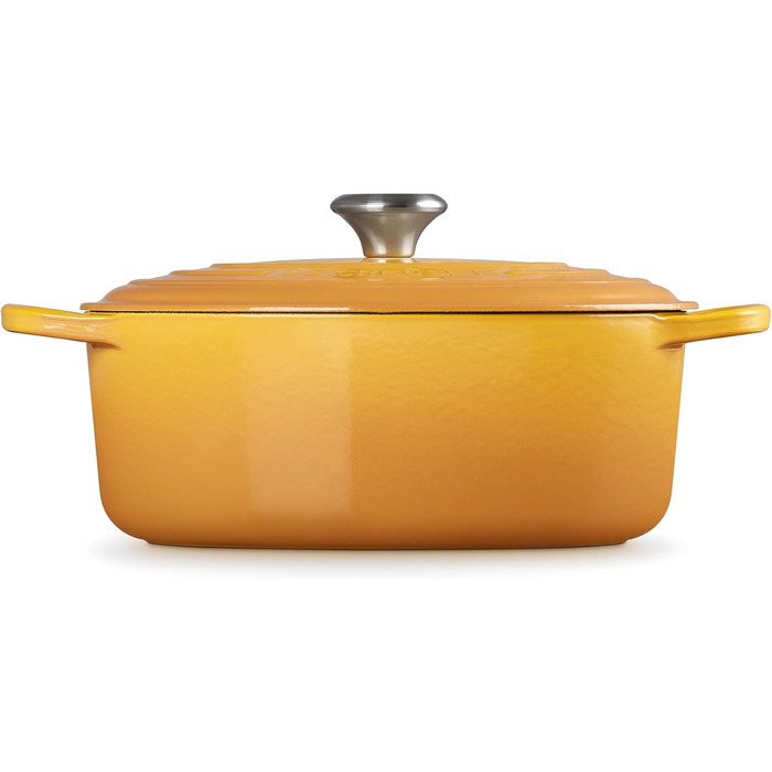 Le Creuset Signature Бра́тниця з чавуну з кришкою, овальна, 29 см, 8.9 л, для всіх плит (в т.ч. індукційних), вишнево-червоний колір
