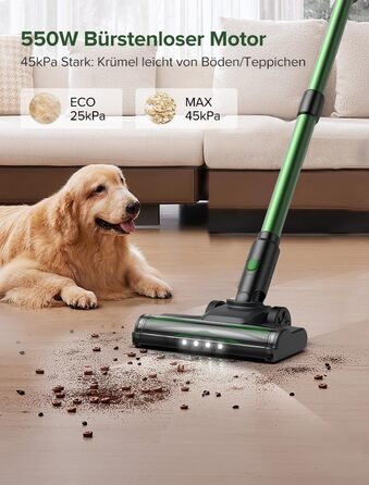 Бездротовий акумуляторний пилосос Vexilar V9PRO: 500W, 45Kpa, 60 хвилин роботи, LED дисплей, для твердих поверхонь, килимів та шерсті тварин