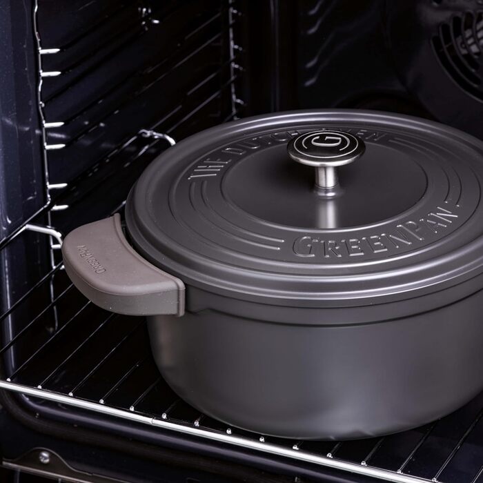 GreenPan Featherweights: каструля з кришкою, керамічне антипригарне покриття, індукція, піч, 28 см, 6 л (сірий)