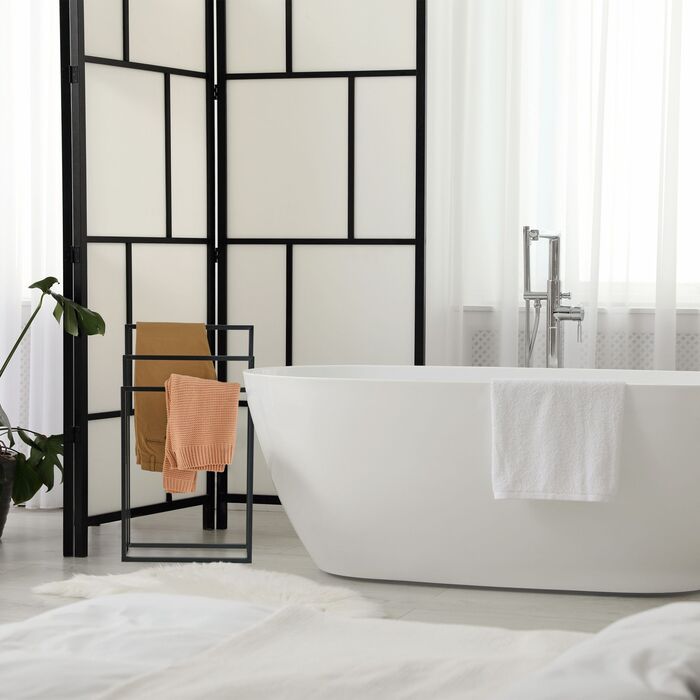 Підставка для рушників Relaxdays, чорна, з 3-ма перекладинами