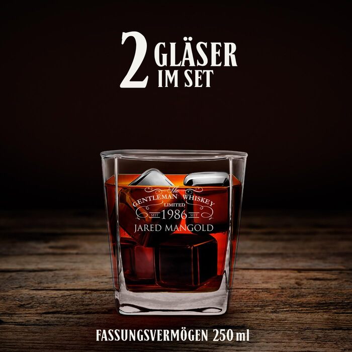 Мавертон Віскі Карафа + Набір склянок для віскі (2/4/6 шт.) з гравіюванням - 700 мл - Ідеальний подарунок для чоловіків, джентльменів