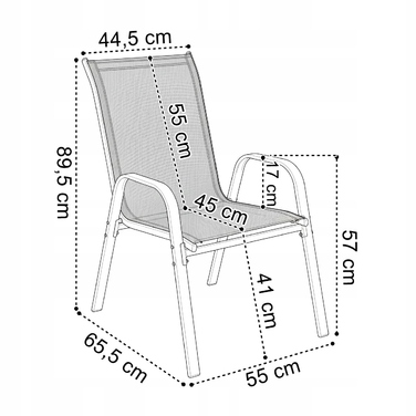 Комплект садових меблів із пластику eHokery, чорний, 3 предмети