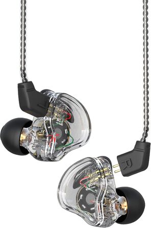 Навушники CCZ Melody In Ear Hybrid Dual Driver 1BA1DD HiFi IEM Deep Bass, прозорий чорний