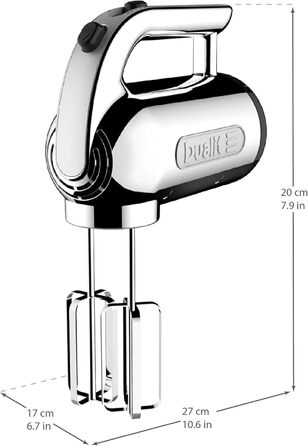 Міксер ручний DUALIT 89320, хром, нержавіюча сталь, з британською вилкою (UK Plug), срібний