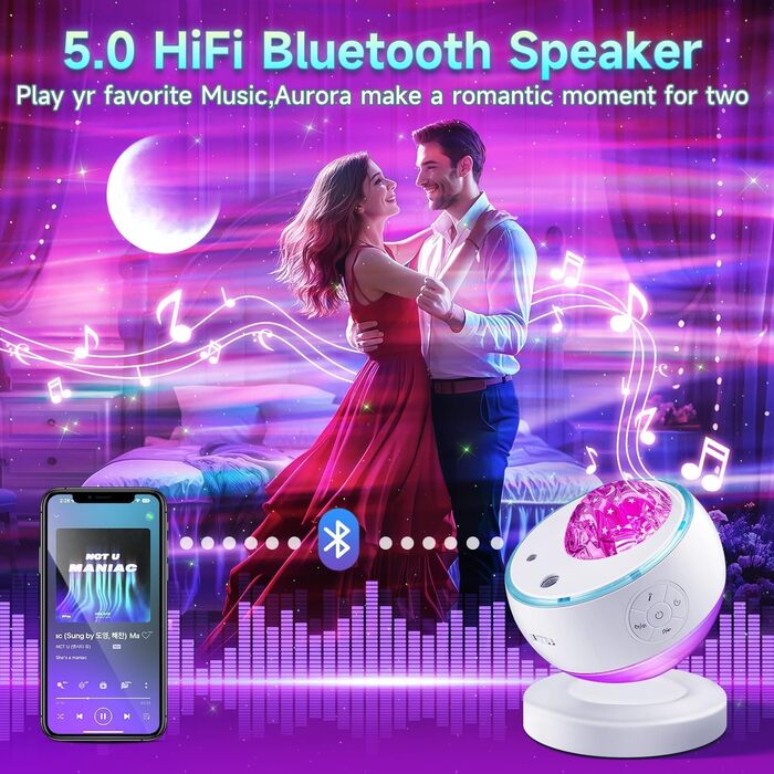 Проєктор зоряного неба Sternenhimmel з Bluetooth, нічник для дітей та дорослих, 300 режимів, білий колір, декор кімнати